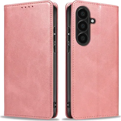 Produktbild von Handyhülle für Samsung Galaxy A57 5G Kunstleder Flip Cover Hülle Handytasche Case Kartenfach Farbe: Rosa