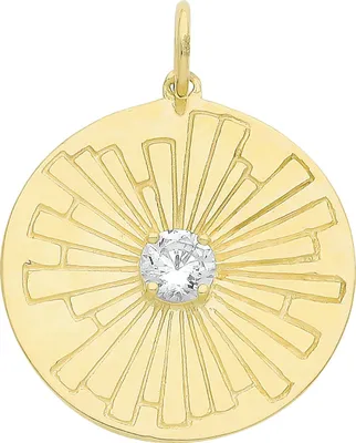 Produktbild von Wunderschöner 9 Karat (375) Gold Damen - Anhänger mit Zirkonia - 21mm*17mm; TRS34382