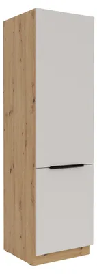 Produktbild von Küchen Hochschrank 60 cm SOLANO Kaschmir beige + Eiche Artisan matt Küchenzeile Küchenblock Küche