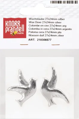 Produktbild von KNORR PRANDELL 218306577 Wachstaubenpaar 27 x 24 mm silberfarben