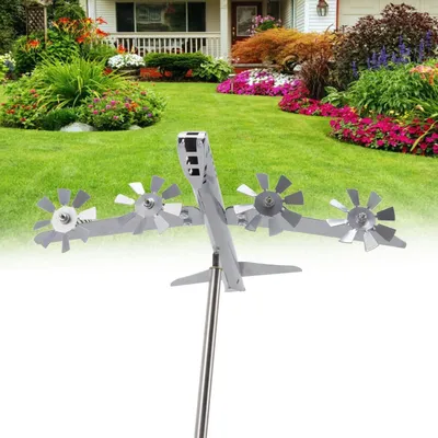 Produktbild von Flugzeug-Windspiel Edelstahl Garten Skulptur kinetisch wetterfest einfache Montage