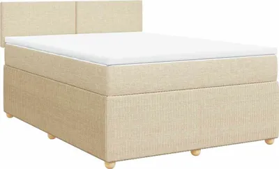 Produktbild von vidaXL Boxspringbett mit Matratze Creme 140x200 cm Stoff