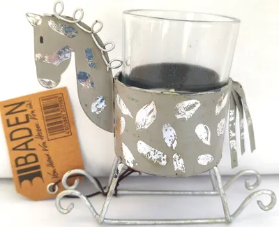 Produktbild von Weihnachtlicher Teelichthalter Kerzenhalter Windlicht Schaukelpferd