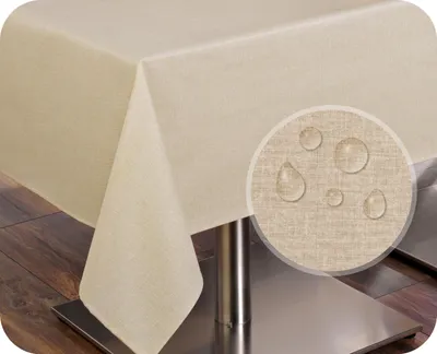 Immagine prodotto di Tovaglia, runner da tavola in cotone con effetto lino, lavabile con un panno, beige, (rettangolare 160x130 cm)
