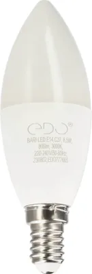 A white LED candle light bulb with a silver screw base, shown against a white background.