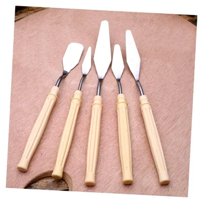 Produktbild von 5 Stück Palettenmesser aus Edelstahl und Kunststoff für Künstler