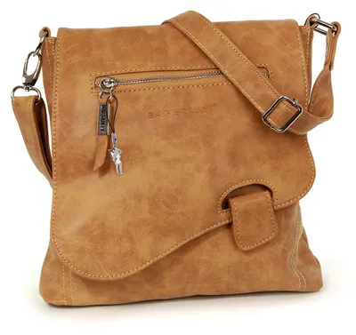 Produktbild von Bag Street Kunstleder Tasche Damenhandtasche cognac 26x26x10 - inklusive Feeanhänger D2OTJ128C