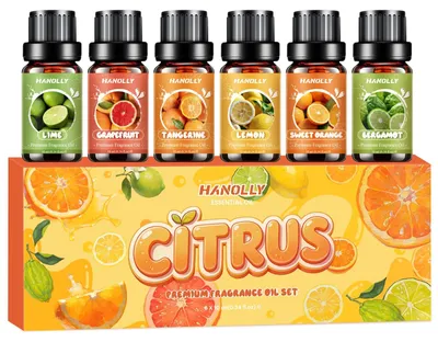 Image de Huiles essentielles d'agrumes, 6 flacons de 10 ml, pour l'aromathérapie