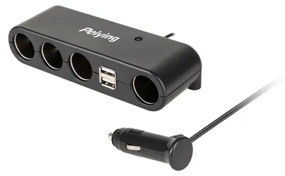 Image de adaptateur allume-cigare de voiture 4x avec USB, 12-24V, 60W, puissance rapide des appareils