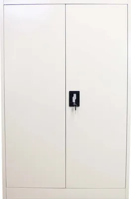 Zdjęcie produktu dla MonsterShop – szafka na dokumenty z zamkiem, szafka archiwizacyjna, szafka stalowa, szafka biurowa, meble biurowe, 140 cm (wys.) x 90 cm (szer.) x 40 cm (gł.), jasnoszara, 3 półki