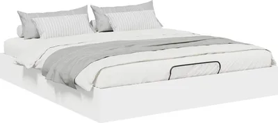 Obrázok produktu pre Otomanový posteľný rám s úložiskom Biely 203 x 180 x 25 cm