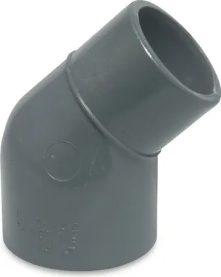Produktbild von Mega Winkel 45° PVC-U 40/50 mm x 50 mm Klebemuffe/Klebestutzen x Klebemuffe 10 bar, grau