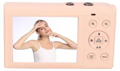 Produktbild von Digitalkamera 5K 80MP Doppelbildschirm Autofokus 18-fach Zoom WLAN mit Blitz für Reise-Live-Streaming Roseate