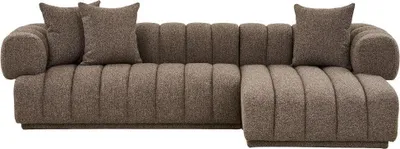 Produktbild von Ingrid Sofa rechtsausgerichtet inkl. 3 Zierkissen braun.