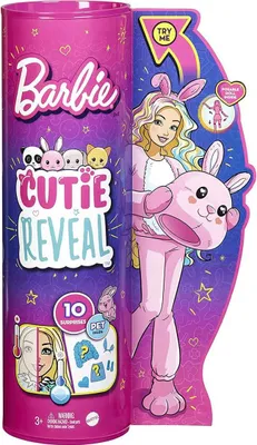 Image de Poupée Barbie Cutie Reveal avec costume en peluche de lapin et 10 surprises
