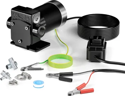 Produktbild von Wiltec Transferpumpe 12 V, 75 W Kraftstoffpumpe 14 l/min, Förderpumpe für Diesel/ Benzin, Kraftstoffförderpumpe 4200 U/min