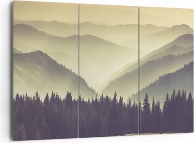Produktbild von Bild auf Leinwand - Leinwandbild - Berge Wald Natur - 165x110cm - Wand Bild - Wanddeko - Leinwanddruck - Bilder - Kunstdruck - Wanddekoration - Leinwand bilder - Wandkunst - CE165x110-3820