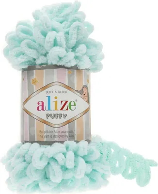 Image de Alize Puffy (100g/9m) 15 vert pastel