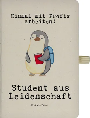 Produktbild von Mr. & Mrs. Panda Journal Student Leidenschaft - Transparent - Geschenk, Tagebuch, Adressbuch, Reisetagebuch, Kladde, notizbuch