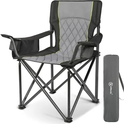 Produktbild von Campingstuhl XXL faltbar mit extra hoher Tragkraft – Robuster Outdoorstuhl mit Getränkehalter für Camping, Garten & Balkon