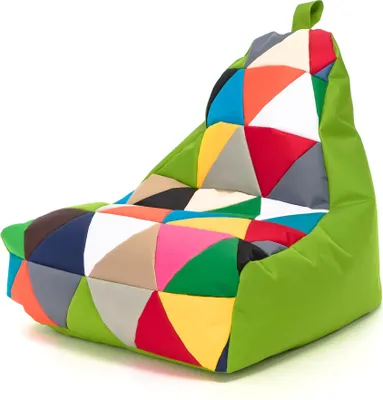 Obrázok produktu pre Ecopuf, Keiko Patchwork kreslo Outdoor, sedací vak, Olivovo zelená Nc1, S