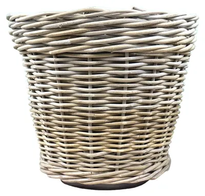 Produktbild von VAN DER LEEDEN DRYPOT® Rattan Pflanzkübel Grau Ø 60 cm - Sylter Körbe