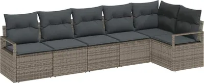 Image de Ensemble de Canapés 6 pcs Gris polyrotin