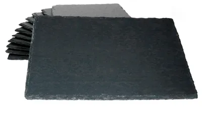 Produktbild von 12x Schieferplatten 20 x 30 cm Tisch-Set Untersetzer Servierplatte Naturschiefer