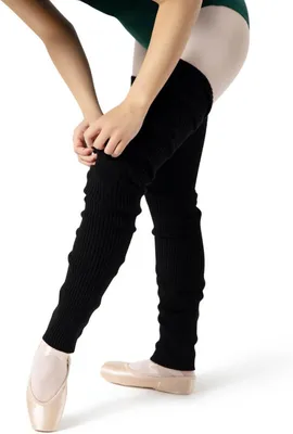 Productafbeelding van Knit Legwarmer - Dans Beenwarmers - Dansen Warming - Zachte Elasticiteit - 91.5 cm - Zwart