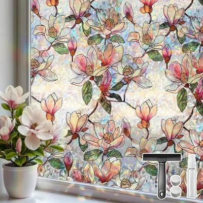 Imagen del producto de Película para ventanas, diseño arcoíris, opaca, 44 x 100 cm, ideal para cocinas y salones