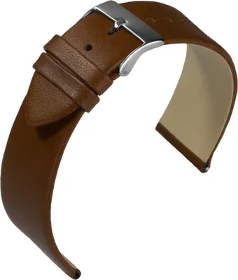 Produktbild von EULIT Uhrenarmband | Nappaleder braun ohne Naht | Damenlänge , Stegbreite:14mm, Schließe:Silbern