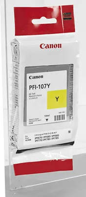 Obrázok produktu pre Canon PFI-107Y Tlačová kazeta 1 ks Originálna žltá