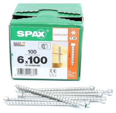 Image de SPAX IN.FORCE vis 6,0 x 100 mm 100 pces ( 1211010601005 ) Torx T-STAR Plus T30 filetage complet tête cylindrique WIROX 4CUT pointe de perçage