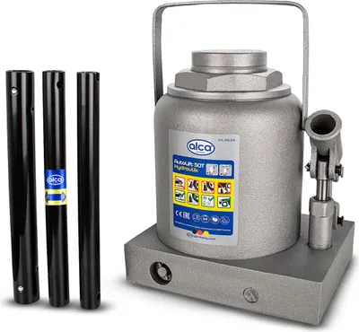 Produktbild von alca® Hydraulischer Wagenheber 50t I Stempelheber & Unterstellheber aus Stahl I für SUV, LKW, Landwirtschaft & Werkstatt I Hubhöhe 240-370 mm I &