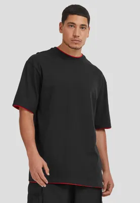 Zdjęcie produktu dla Urban Classics - CONTRAST Tall Tee schwarz / rot - 6XL