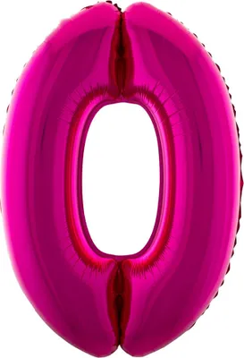 Produktbild von XXL Zahlen Folienballon 100 cm - Pink | Dekoration Geburtstag Jubiläum Zahlenballon Variante: Zahl 0