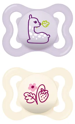 Produktbild von MAM Air Beruhigungssauger 2-6 Monate, 2er Set, Pink/Lila – Violett & Creme