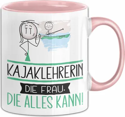 Produktbild von Kajaklehrerin Geschenk Tasse Becher Die Frau Die Allen Kann Geschenkidee für eine Kajaklehrerin Lustig (Rosa)