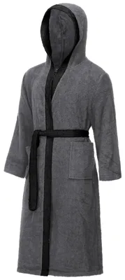 Image de Peignoir de bain homme Ladeheid en éponge 100% coton LA40-190 (gris foncé-12/noir-30, L)