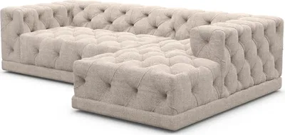 Produktbild von Strukturstoff L-Form Sofa Meliva Beige Rechts