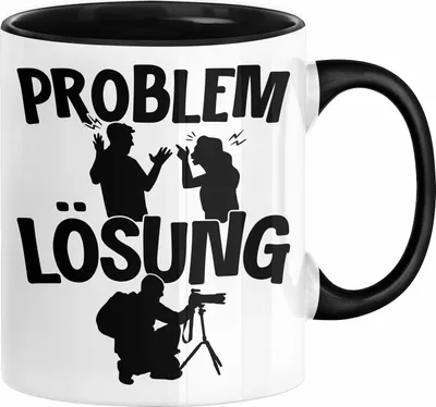 Produktbild von Fotograf Tasse Geschenk für Fotograf Männer Geschenkidee Problem und Lösung Fotografieren (Schwarz)