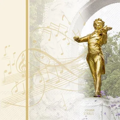 Produktbild von Servietten 33x33 cm - JOHANN STRAUSS gold