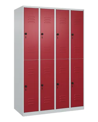 Produktbild von CP Spind Classic Plus lichtgrau, rubinrot 080300-40 S10001, 8 Schließfächer 120,0 x 50,0 x 185,0 cm