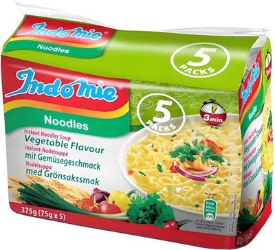 Produktbild von Indomie | Instant-nudelsuppe Mit Gemüsegeschmack - 5 X 75g - Glutenhaltig - Schnelle Mahlzeit - Asiatische Küche