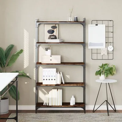 Produktbild von CLORIS Bücherregal 5 Böden Räuchereiche 80x30x154 cm Holzwerkstoff, 18,6 kg