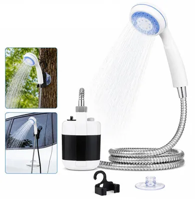 Produktbild von Campingdusche 2200mAh USB – Ein-Klick, 4-5L/min, tragbar | Outdoor Dusche für Wandern & Haustier
