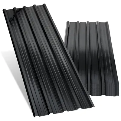 Produktbild von Eikuavons 36 Stück Dachblech Trapezblech Profilblech Platten aus Metall, inkl. schnittfester Handschuhe, 129x46 cm, 0,25 mm, 21 m², Anthrazit