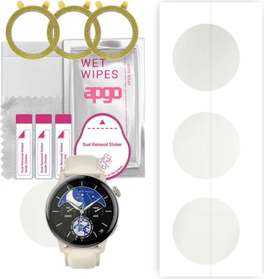 Produktbild von apgo 3 Stück Schutzfolie, Matt, kompatibel mit Vivo Watch 3 Smartwatch, Hydrogel Displayschutzfolie mit Positionierhilfe, Displayfolie, robust und kratzfest