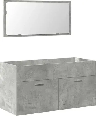 Immagine prodotto di vidaXL Mobile da bagno con specchio in cemento grigio a base di legno