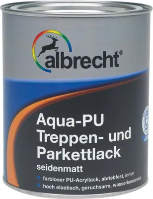 Produktbild von Albrecht Aqua PolyurethanTreppen- und Parkettlack 750 ml farblos seidenmatt